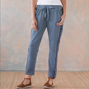 Sundance Scandal Italy Sequin Side Stripe Gray Cotton Sweatpants 1642 EUC Size S